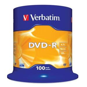 Verbatim DVD-R 4,7GB 16x, 100ks - média, spindle 43549; 43549