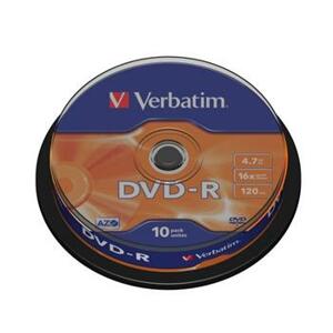 Verbatim DVD-R 4,7GB 16x, 10ks - média, AZO, spindle 43523; 43523