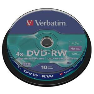 Verbatim DVD-RW 4,7GB 4x, 10ks - média, spindle 43552; 43552