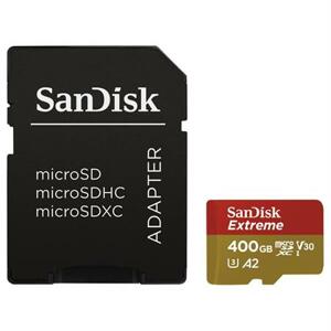 SanDisk Extreme micro SDXC 400 GB 160 MB/s A2 C10 V30  UHS-I U3, adapter; SDSQXA1-400G-GN6MA