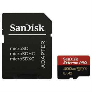 SanDisk Extreme Pro microSDXC 400 GB  170 MB/s A2 C10 V30 UHS-I U3, adapter; SDSQXCZ-400G-GN6MA