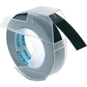 Dymo originální páska do tiskárny štítků, Dymo, S0898130, černý podklad, 3m, 9mm, cena za 1 ks, 3D; S0898130
