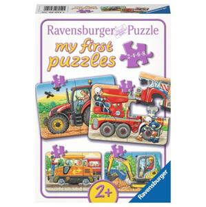 RAVENSBURGER Moje první puzzle Dopravní stroje 4v1 (2,4,6,8 dílků); 120880