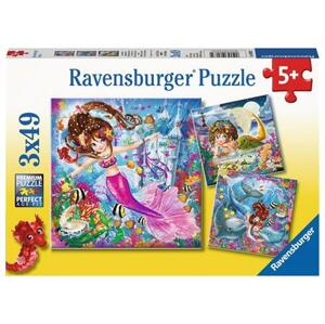 RAVENSBURGER Puzzle Kouzelné mořské panny 3x49 dílků; 125392