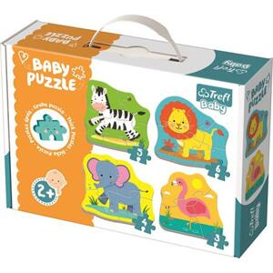 TREFL Baby puzzle Zvířata na safari 4v1 (3,4,5,6 dílků); 122584