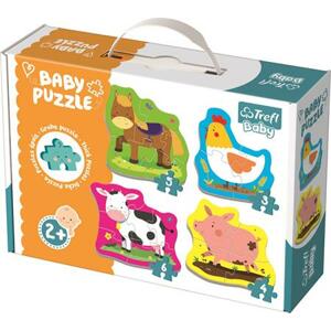 TREFL Baby puzzle Zvířata na farmě 4v1 (3,4,5,6 dílků); 122566