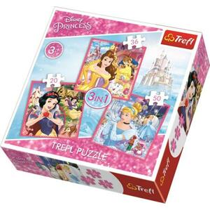TREFL Puzzle Disney princezny: Kouzelný svět 3v1 (20,36,50 dílků); 122287