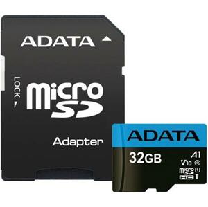 ADATA MicroSDHC 32GB UHS-I 100 25MB s + adaptér; AUSDH32GUICL10A1-RA1