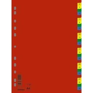 Donau Rejstříky , 1-31, mix barev, plastový, A4; D77360