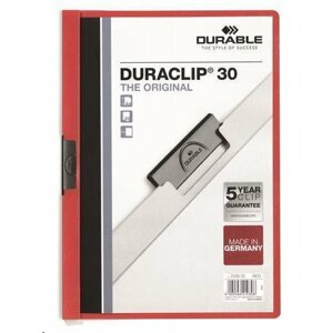Durable Desky s rychlovazačem "DURACLIP 30", červená, s klipem, A4; DB220003