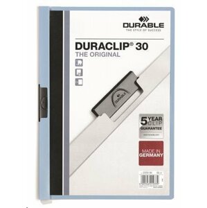 Durable Desky s rychlovazačem "DURACLIP 30", modrá, s klipem, A4; DB220006
