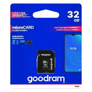 GoodRam memory card Micro SDHC 32GB Class 10 UHS-I + Adapter; M1AA-0320R12