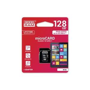 GoodRam memory card Micro SDXC 128GB Class 10 UHS-I + Adapter; M1AA-1280R12