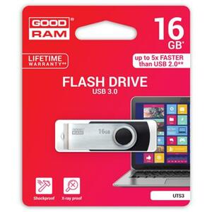 GoodRam memory USB UTS3 16GB USB 3.0 Black; UTS3-0160K0R11