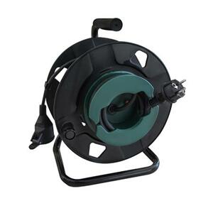 Solight prodlužovací přívod - na bubnu, venkovní, 1 zásuvka, černý, gumový kabel, 25m; PB30