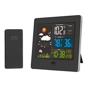 Solight meteostanice, barevný LCD, teplota, vlhkost,RCC, černá; TE80