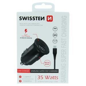 Swissten  CL pro Samsung super fast charging 25w + kabel USB-C/USB-C 1,2 m black; 20117100