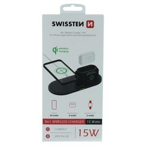 Swissten  Wireless nabíječka 3v1 černá; 22055506
