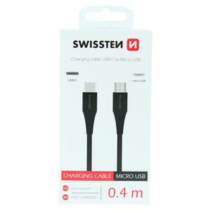 Swissten datový kabel  USB-C / micro USB 0,4 m černý; 71506510