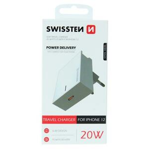Swissten  síťový adaptér power delivery 20W for iPhone 12 bílý; 22050600