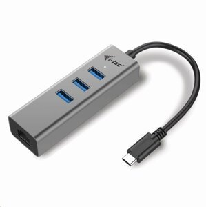 i-Tec USB-C Metal 3-portový HUB s Gigabit Ethernet adapterem ; C31METALG3HUB