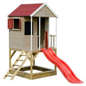 Domeček dětský dřevěný Veranda se skluzavkou; 11640361