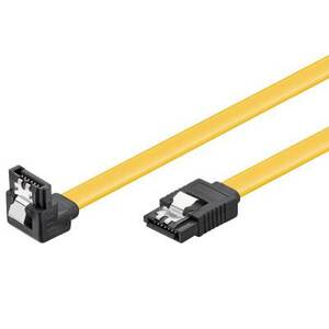 PremiumCord 0,5m SATA 3.0 datový kabel  1.5GBs / 3GBs / 6GBs, kov.západka, 90°; kfsa-15-05
