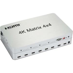 PremiumCord HDMI matrix switch 4:4 , rozlišení 4Kx2K; khswit44a