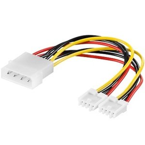 PremiumCord Kabel napájecí HDD, FDD 5,25"-2x3,5"; kn-3