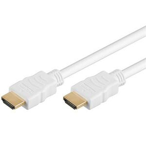 PremiumCord HDMI High Speed + Ethernet kabel, white zlacené konektory, 0,5m ; kphdme005w