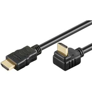 PremiumCord HDMI High Speed+Ethernet kabel, zlacený zahnutý konektor 270° 1m; kphdmeb1