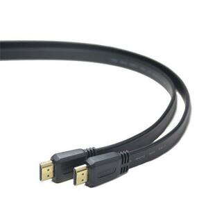 PremiumCord HDMI High Speed + Ethernet plochý kabel, zlacené konektory, 5m; kphdmep5