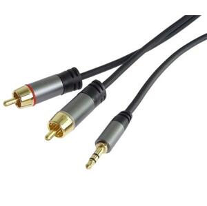 PremiumCord HQ stíněný kabel stereo Jack 3.5mm-2xCINCH M/M 5m; kjqcin5