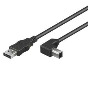 PremiumCord Kabel USB 2.0, A-B, 1m se zahnutým USB-B konektorem 90°; ku2ab1-90