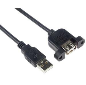 PremiumCord USB 2.0 prodlužovací kabel 2m MF s konektorem na přišroubování; ku2doca2