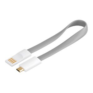 PremiumCord Kabel micro USB 2.0, A-B 0,2m magnetický, barva šedá; ku2m02fm
