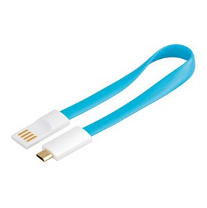 PremiumCord Kabel micro USB 2.0, A-B 0,2m magnetický, barva modrá; ku2m02fmb