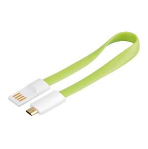 PremiumCord Kabel micro USB 2.0, A-B 0,2m magnetický, barva zelená; ku2m02fmg