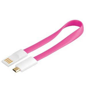 PremiumCord Kabel micro USB 2.0, A-B 0,2m magnetický, barva růžová; ku2m02fmp