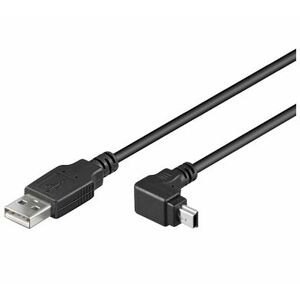 PremiumCord Kabel USB 2.0, A-B mini, 5pinů, konektor do úhlu 90°, 1.8m ; ku2m2a-90