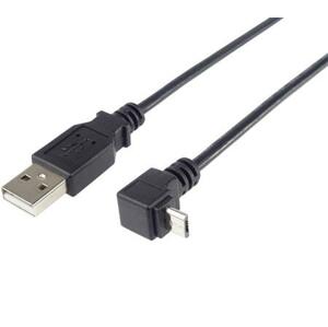 PremiumCord Kabel micro USB 2.0, A-B, konektor do úhlu 90°, 1,8m ; ku2m2f-90