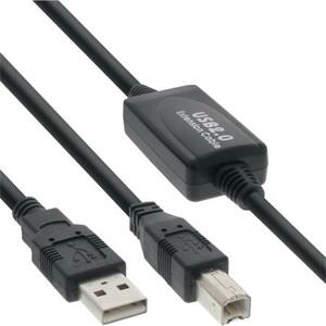 PremiumCord USB 2.0 repeater a propojovací kabel A/M-B/M 15m; ku2rep15ab