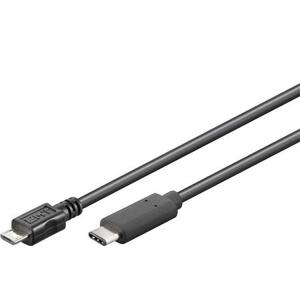 PremiumCord Kabel USB 3.1 konektor C/male - USB 2.0 Micro-B/male, černý, 0,6m; ku31cb06bk