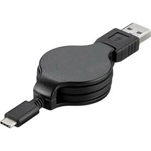 PremiumCord Kabel USB 3.1 C/M - USB 2.0 A/M, charging a sync navíjecí kabel 1m; ku31cn1bk