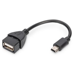 PremiumCord USB redukce kabel USB A/female - Mini 5pin USB/male 20cm OTG; kur-16