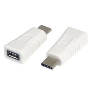 PremiumCord Adaptér USB-C konektor male - micro USB 2.0/female, bílá; kur31-15