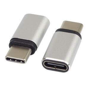 PremiumCord Adaptér USB-C Female - USB-C Male, stříbrná; kur31-16