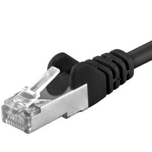 Premiumcord Patch kabel CAT6a S-FTP, RJ45-RJ45, AWG 26/7 0,25m černá; sp6asftp002C