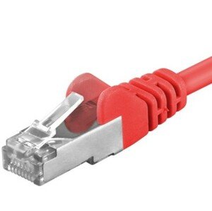 Premiumcord Patch kabel CAT6a S-FTP, RJ45-RJ45, AWG 26/7 0,25m červená; sp6asftp002R