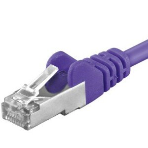 Premiumcord Patch kabel CAT6a S-FTP, RJ45-RJ45, AWG 26/7 0,25m fialová; sp6asftp002V